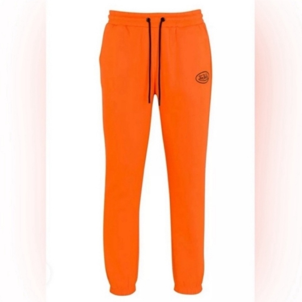 NEW Von Dutch Mens Orange Fleece Jogger Sweatpants XL‎